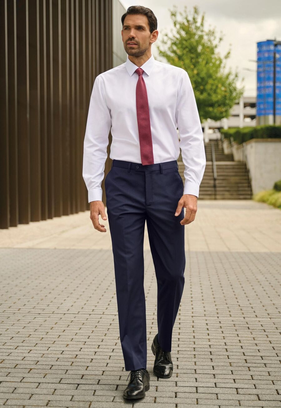 avalino tailored fit trouser - navy plain