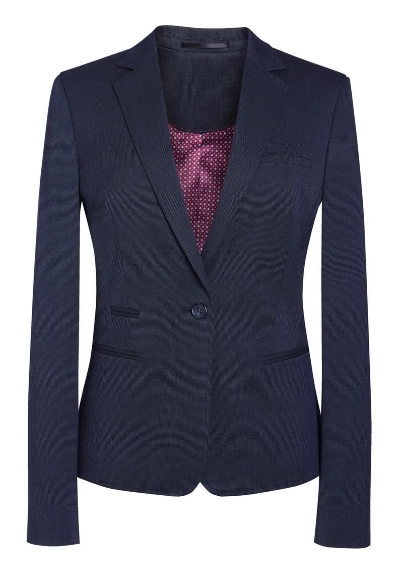 Ariel Slim Fit Jacket - Navy P/Dot