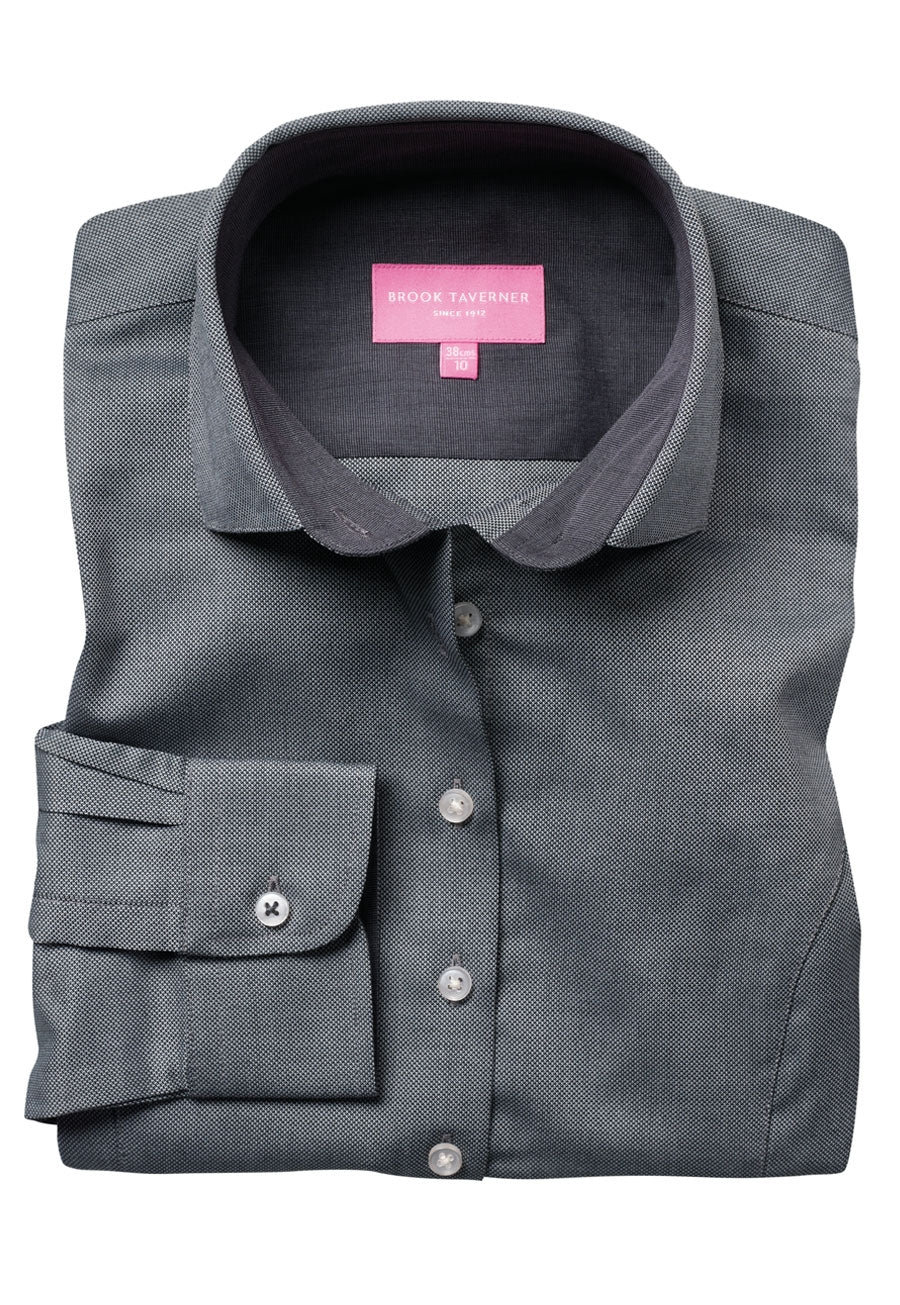 aspen ladies' l/s blouse - grey