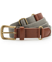 Faux leather and canvas belt