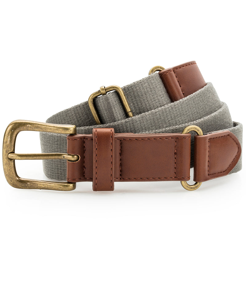 Faux leather and canvas belt