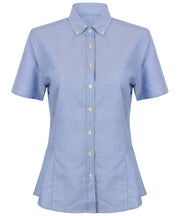 Women's modern short sleeve Oxford shirt