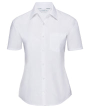Women's short sleeve polycotton easycare poplin shirt