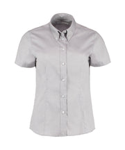 Women's corporate Oxford blouse short-sleeved (tailored fit)