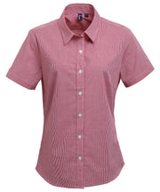 Women's Microcheck (Gingham) short sleeve cotton shirt