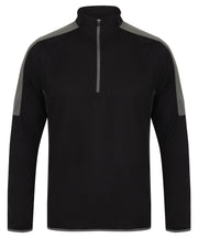 ¼ zip mid-layer with contrast panelling 