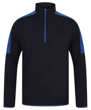 ¼ zip mid-layer with contrast panelling 