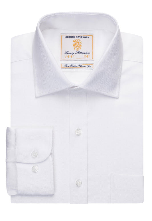 Altare Single Cuff Shirt - White H/B