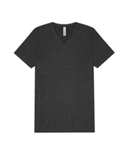 Unisex heather CVC short sleeve v-neck tee