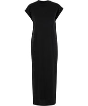 Women’s long extended shoulder dress
