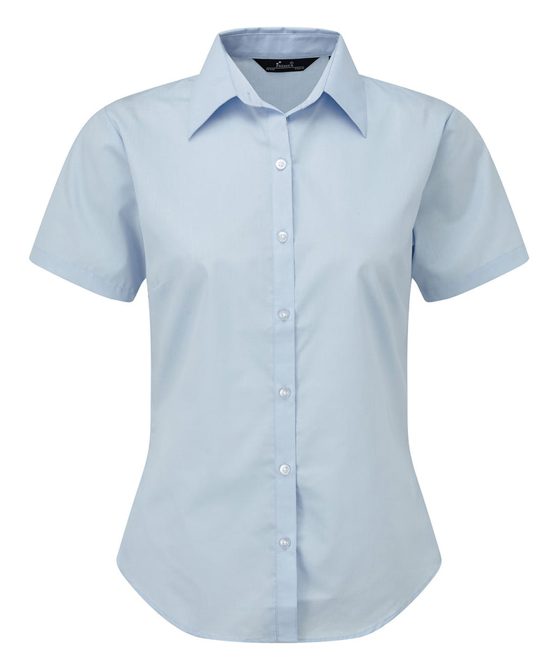 Women's short sleeve poplin blouse