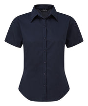 Women's short sleeve poplin blouse