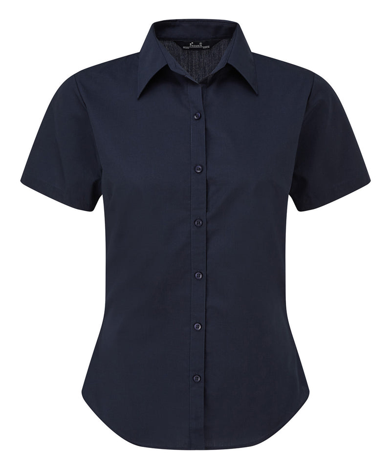 Women's short sleeve poplin blouse