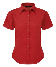 Women's short sleeve poplin blouse