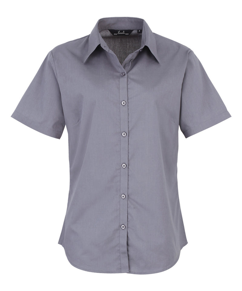 Women's short sleeve poplin blouse