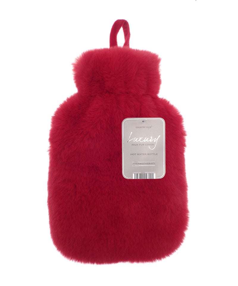 Super luxury faux fur hot water bottle and cover