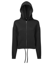 Women's TriDri® recycled cropped oversize full-zip hoodie