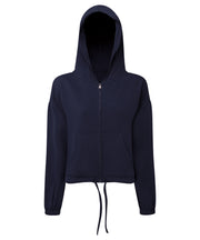 Women's TriDri® recycled cropped oversize full-zip hoodie