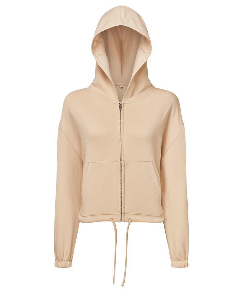 Women's TriDri® recycled cropped oversize full-zip hoodie