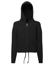 Kids TriDri® recycled cropped oversize full-zip hoodie