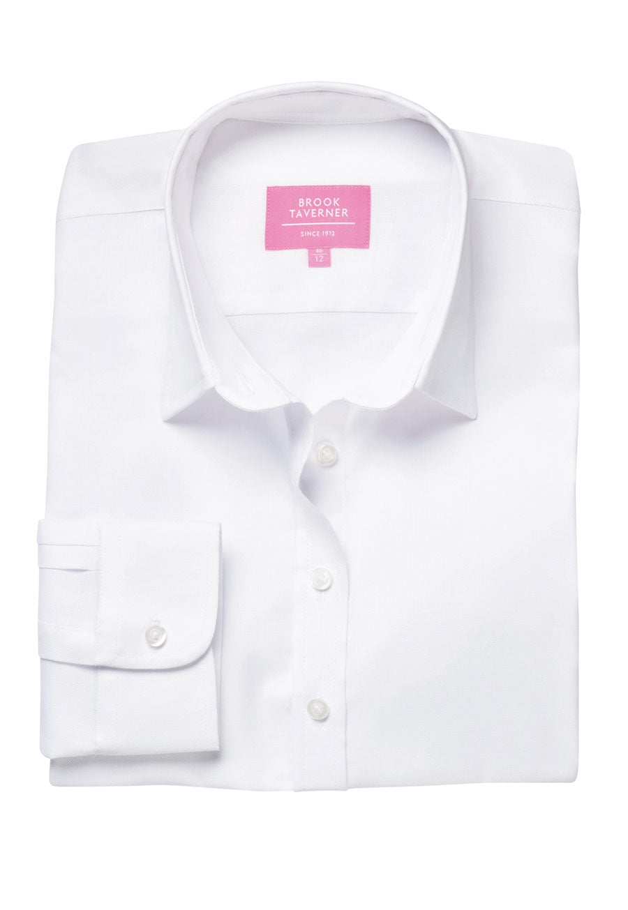 albany ladies' l/s blouse - white
