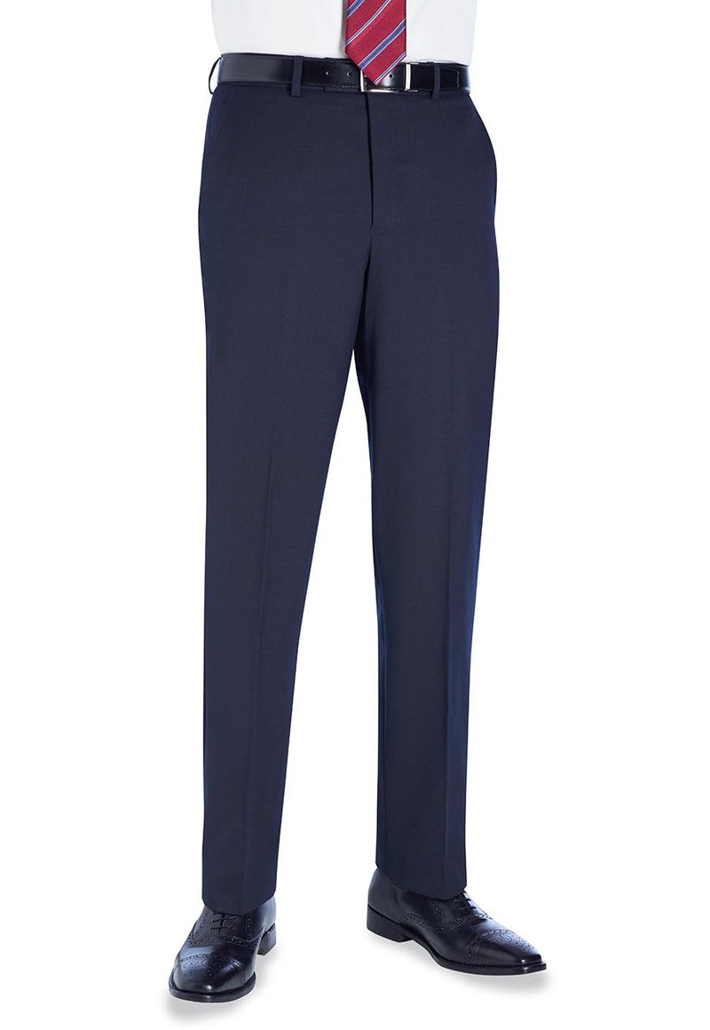 Aldwych Tailored Fit Trouser - Navy Plain