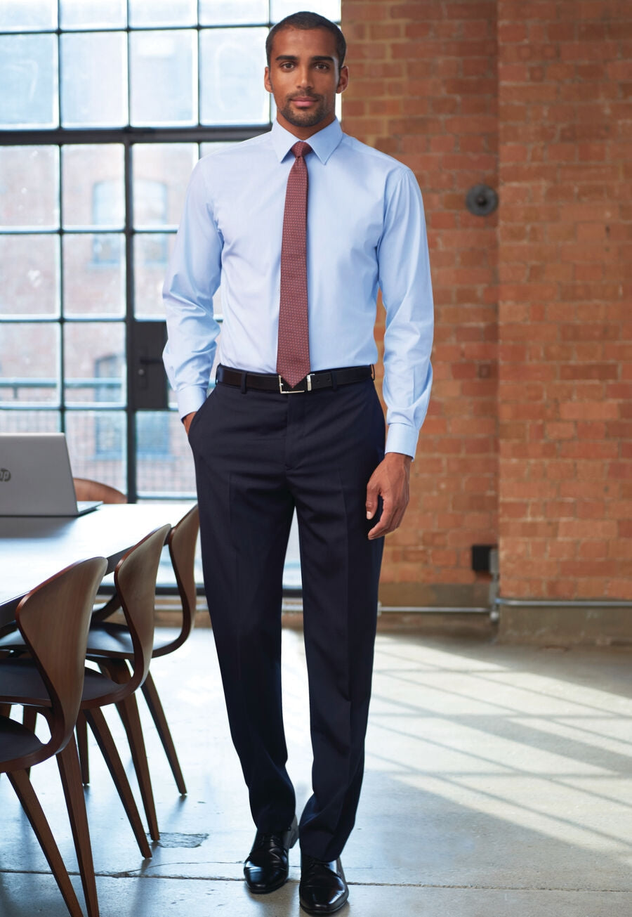 aldwych tailored fit trouser - navy plain