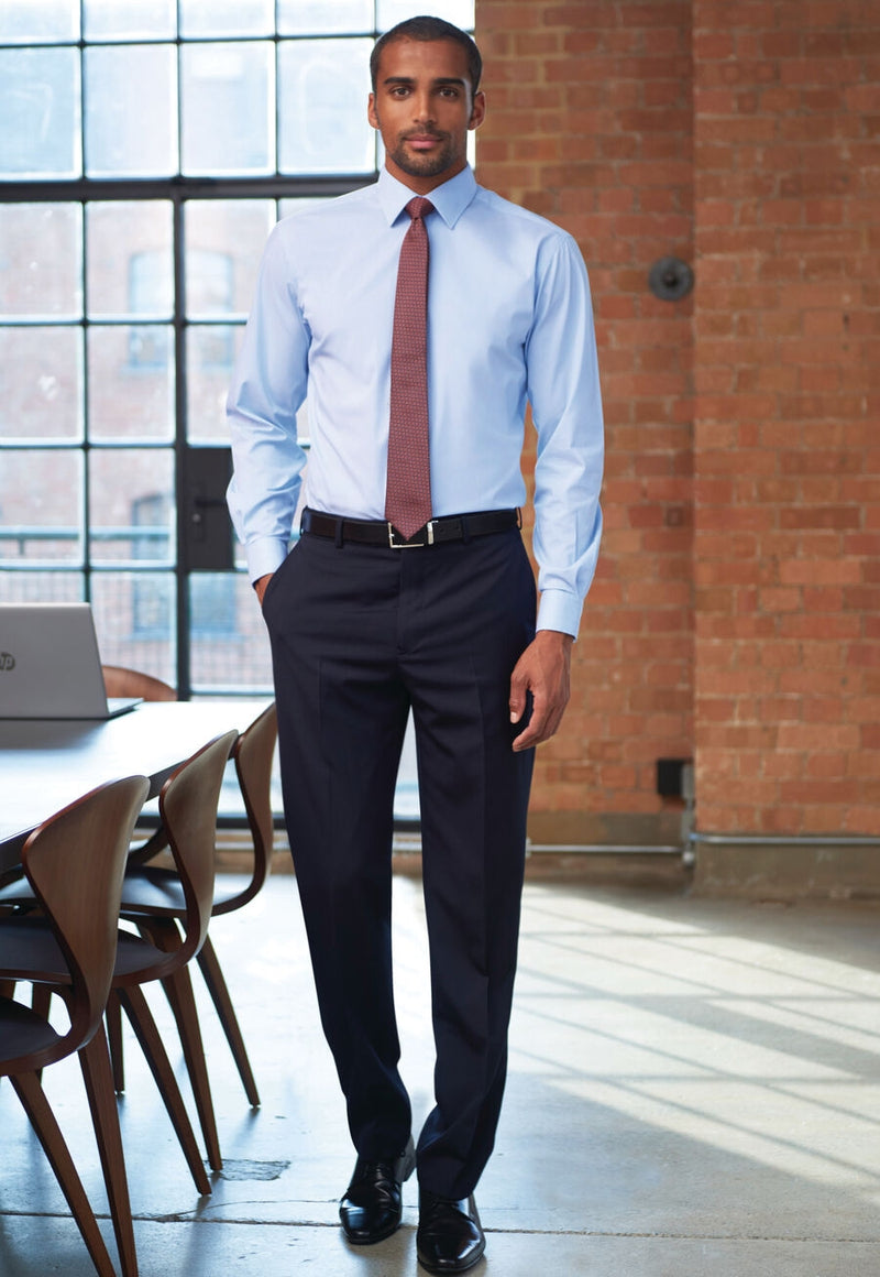 Aldwych Tailored Fit Trouser - Navy Plain