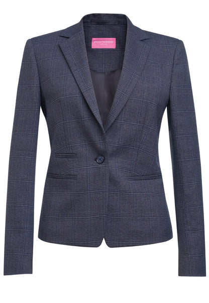 Alegra Slim Fit Jacket - Navy Check
