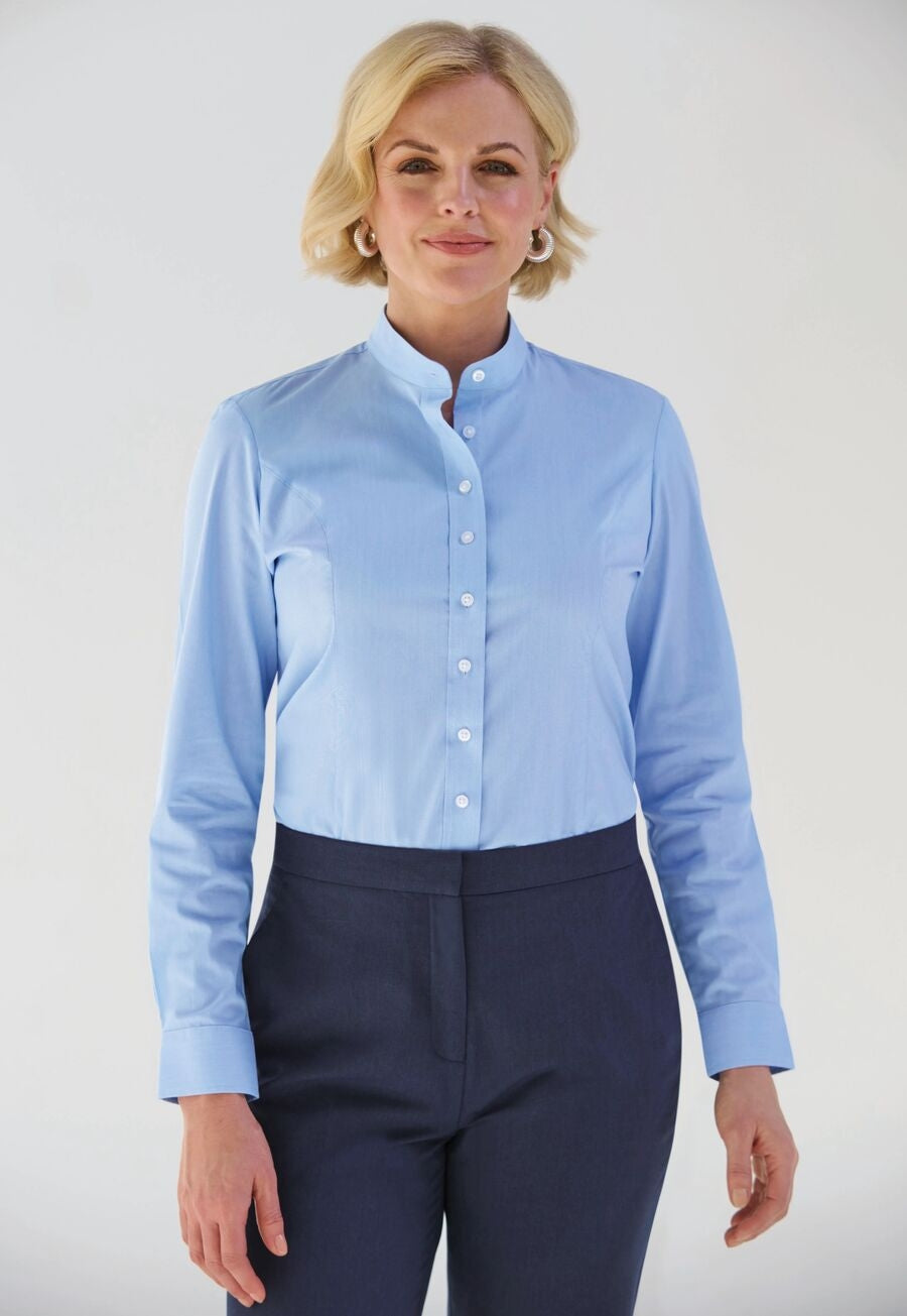 Amelia Ladies' L/S Blouse - Sky Blue