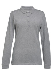 Anna L/S Polo Shirt - Grey Marl