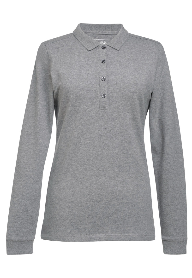 Anna L/S Polo Shirt - Grey Marl