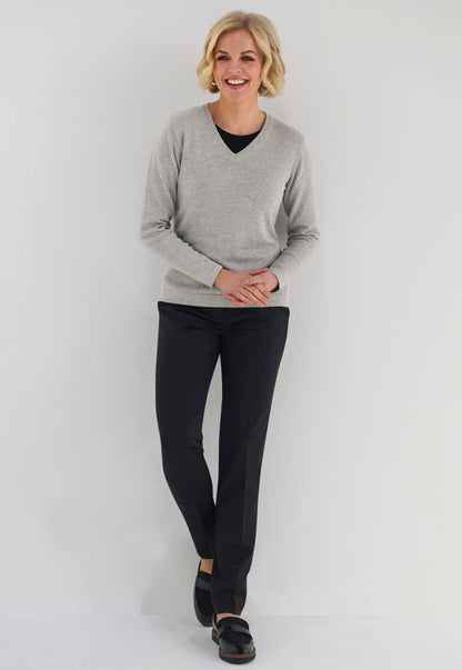 Atlanta V Neck Jumper - Charcoal
