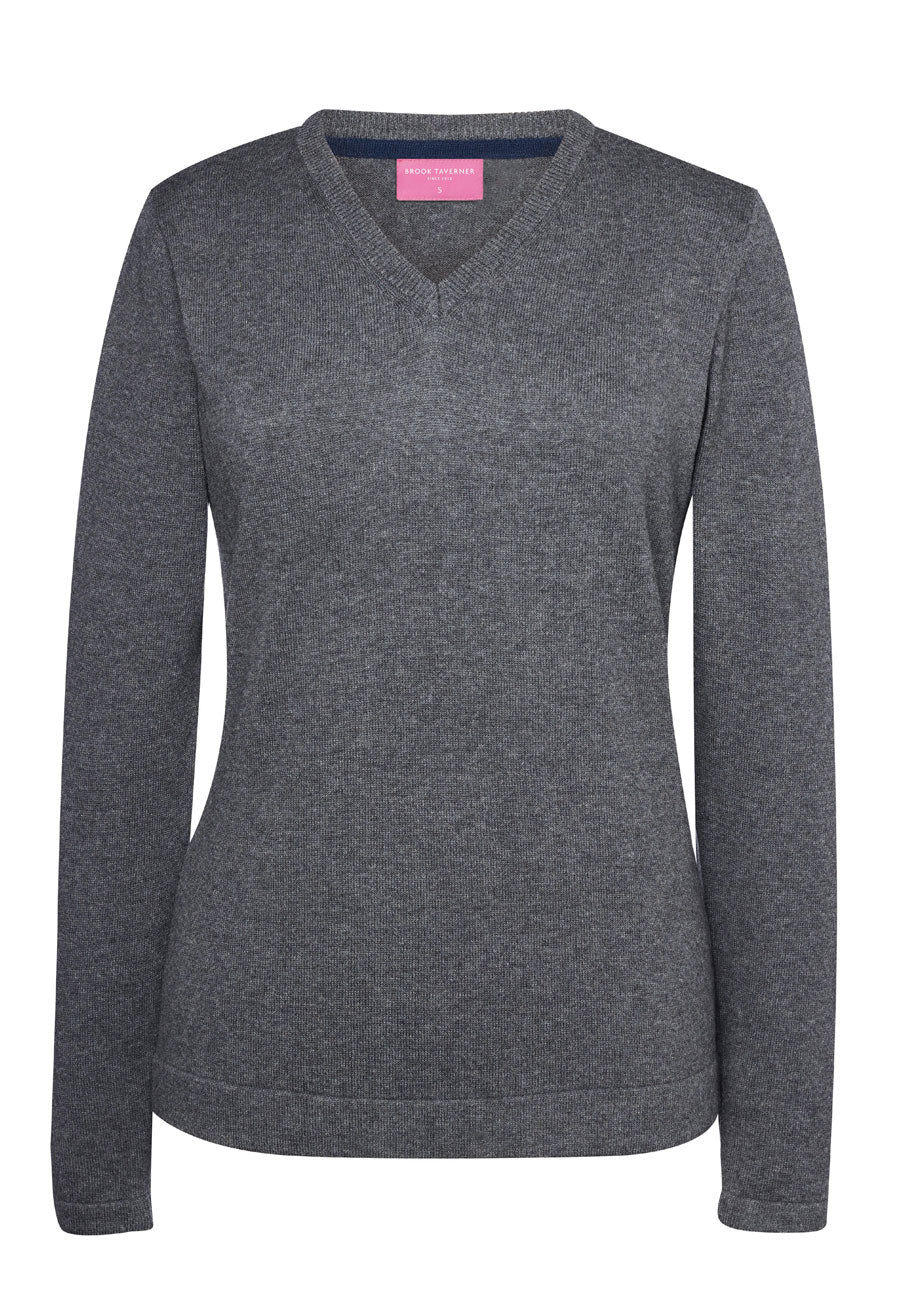 atlanta v neck jumper - navy