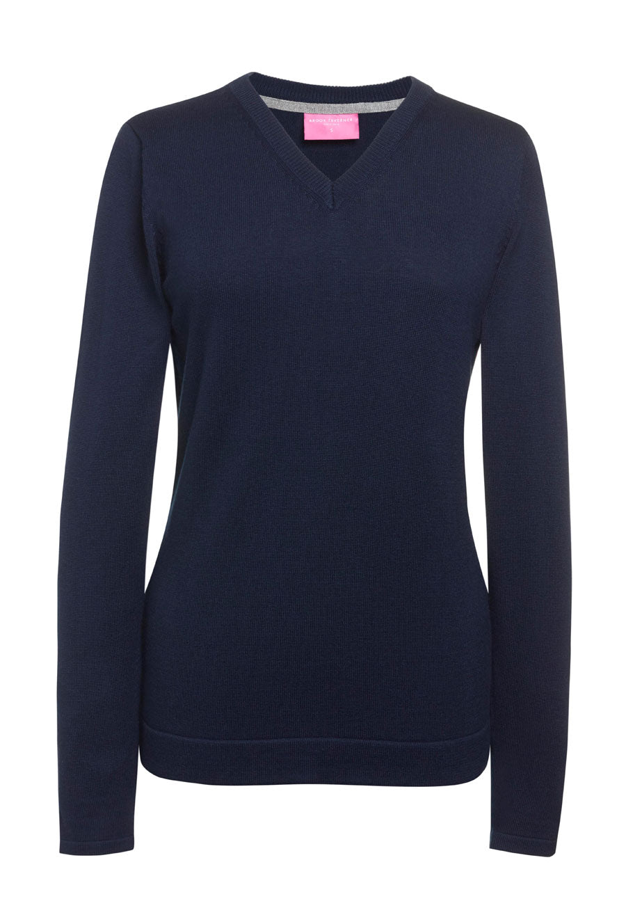atlanta v neck jumper - navy
