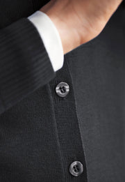 Augusta V Neck Cardigan - Charcoal