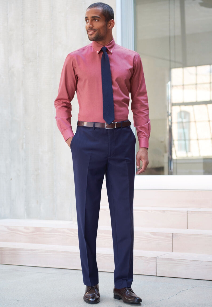 Avalino Tailored Fit Trouser - Navy Plain