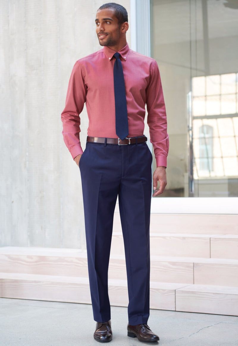 Avalino Tailored Fit Trouser - Navy Plain