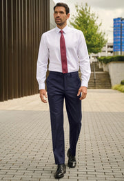 Avalino Tailored Fit Trouser - Navy Plain