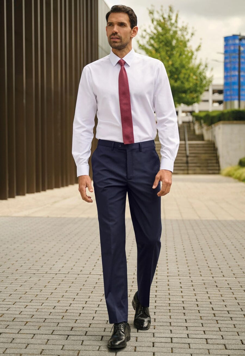 Avalino Tailored Fit Trouser - Navy Plain