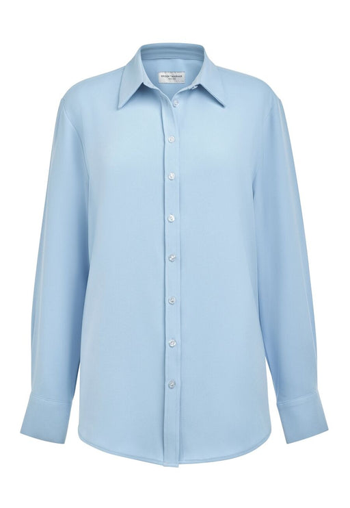 Bergamo L/S Crepe Blouse - Sky Blue