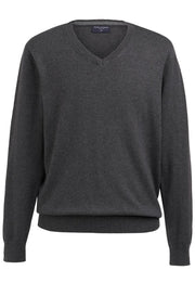 Berlin V Neck Jumper - Charcoal