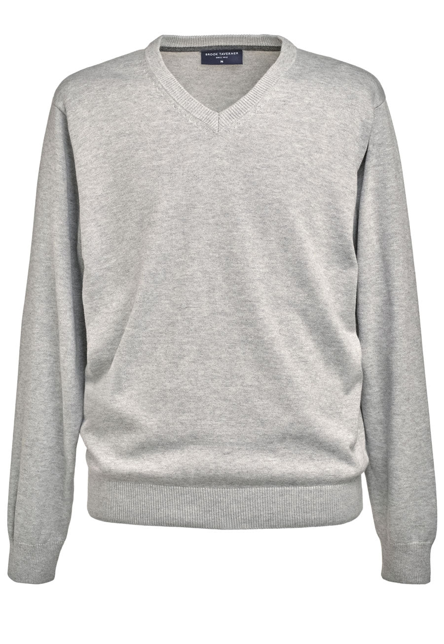 boston v neck jumper - silver