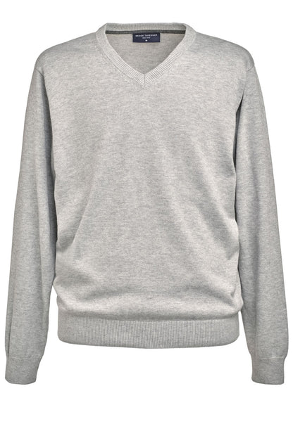 Boston V Neck Jumper - Silver