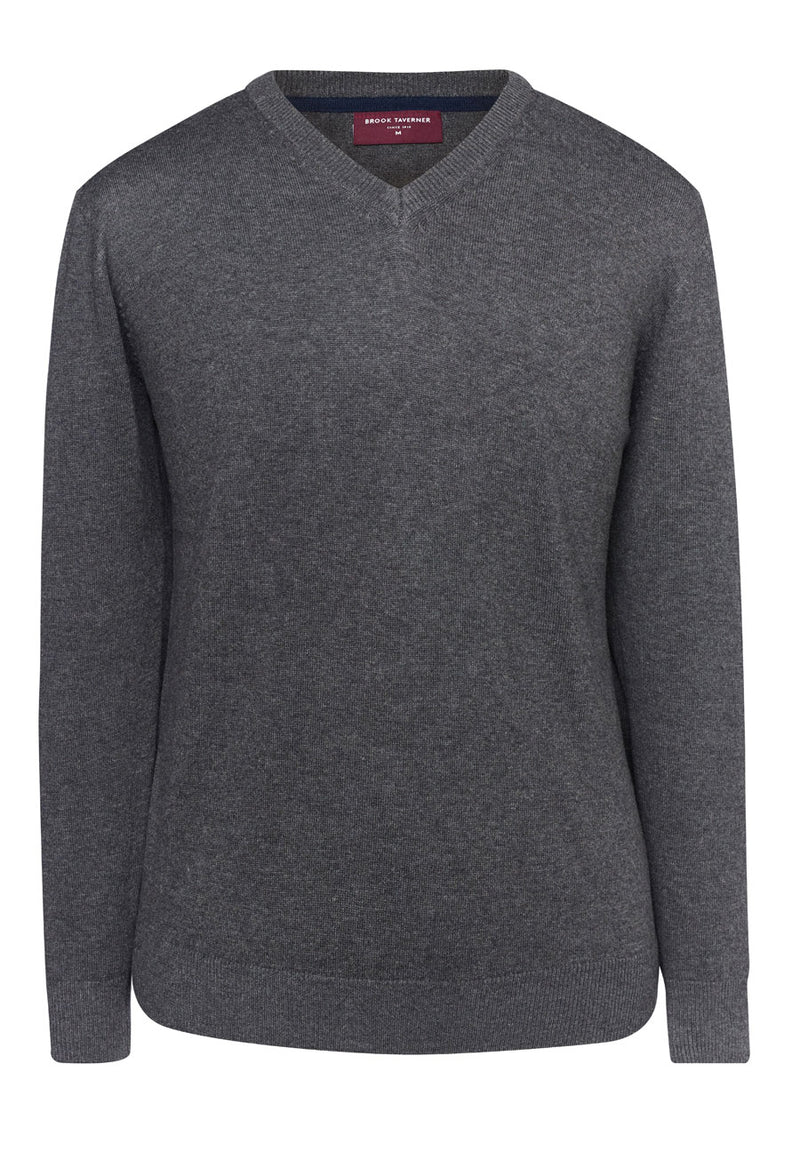 Boston V Neck Jumper - Charcoal