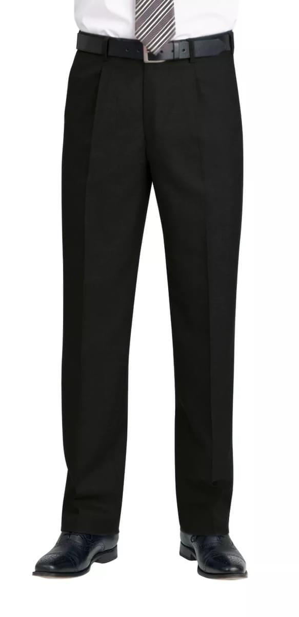 Branmarket Single Pleat Trs - Black