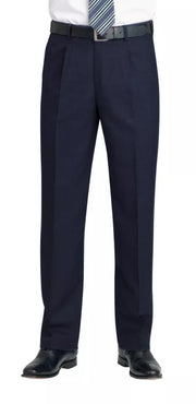 Branmarket Single Pleat Trs - Navy