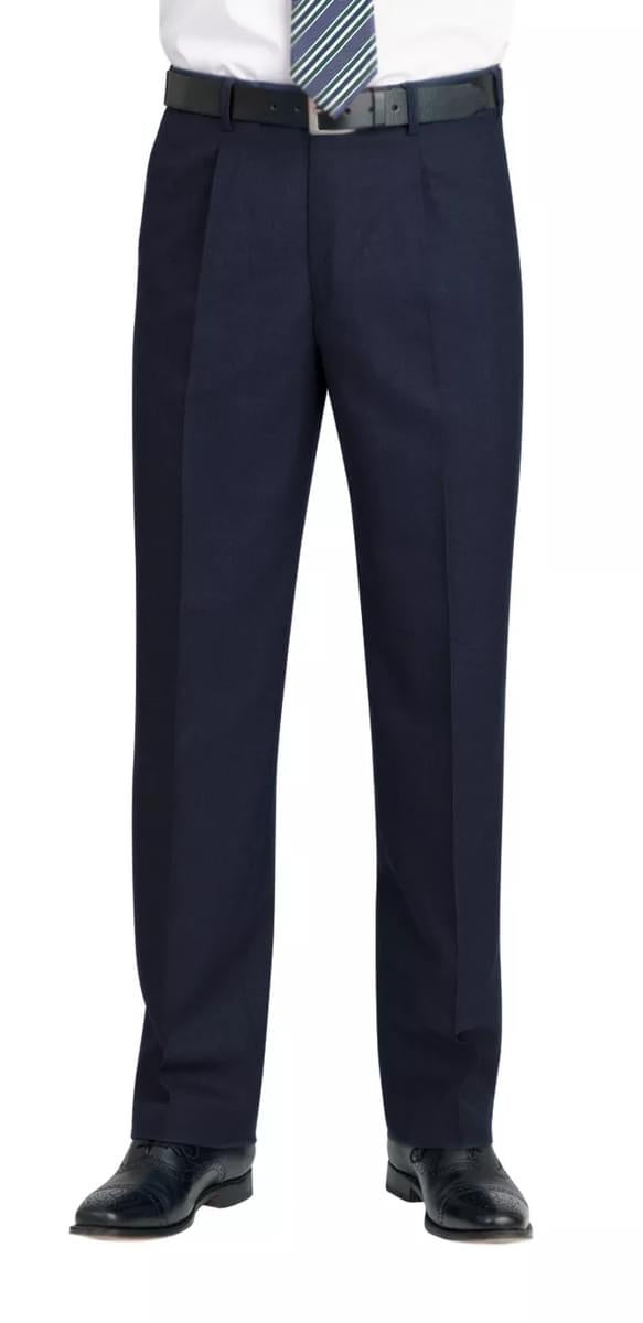 Branmarket Single Pleat Trs - Navy