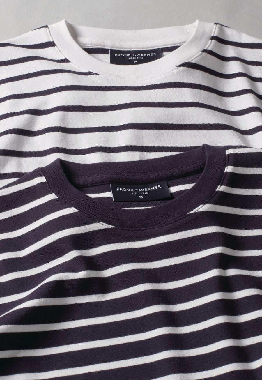 Katy Breton Top S/S - Navy/White