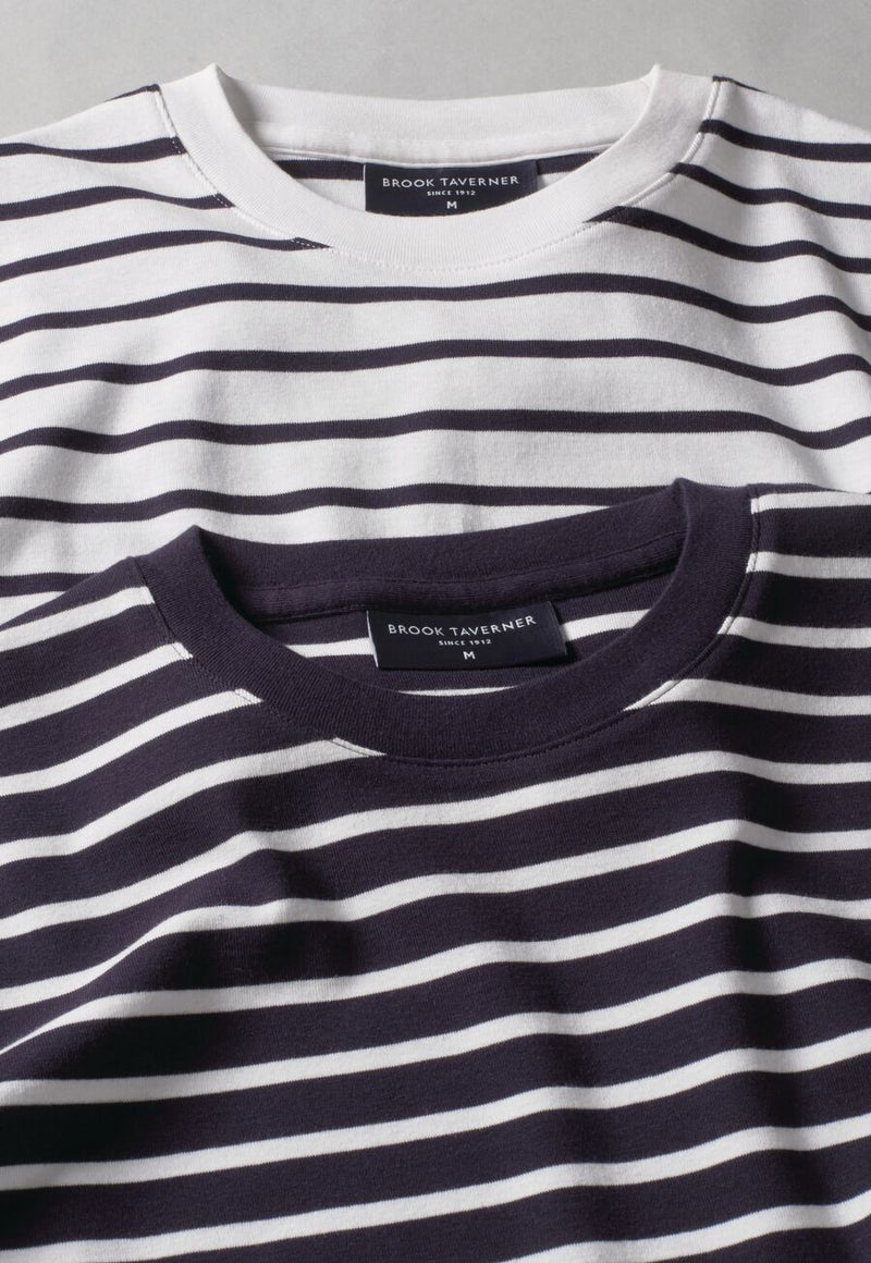 Katy Breton Top S/S - Navy/White